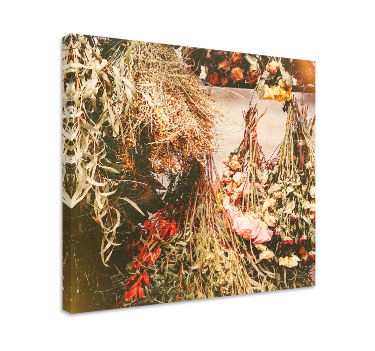 Suho cvijeće cottagecore stilu cvjetno platno - TenStickers