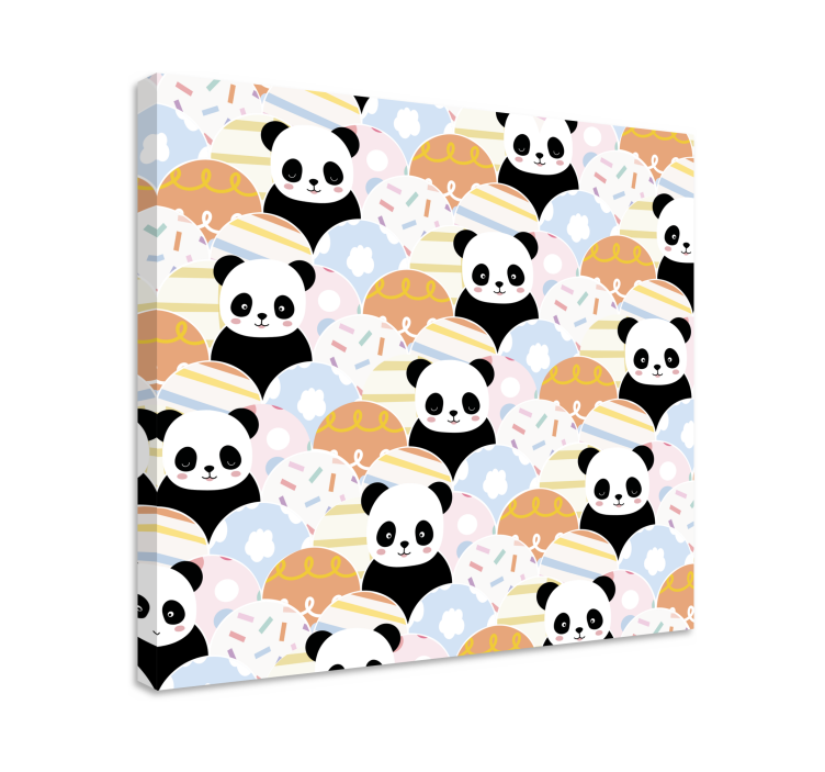 Slika na platnu životinje veseli uzorci panda - TenStickers