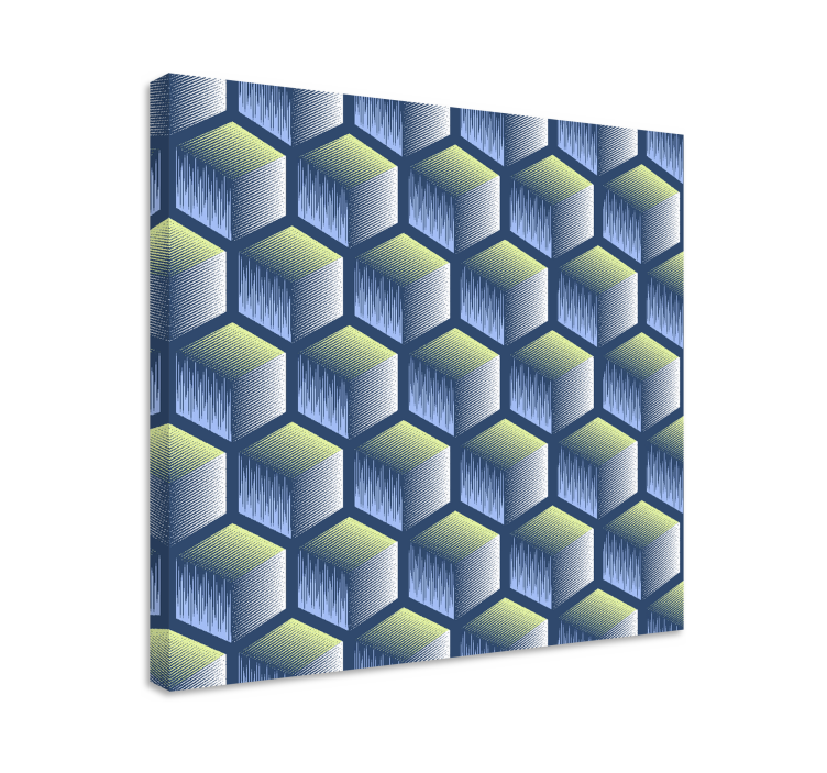 Slika na platnu geometrijski uzorak heksagonalne kocke - TenStickers