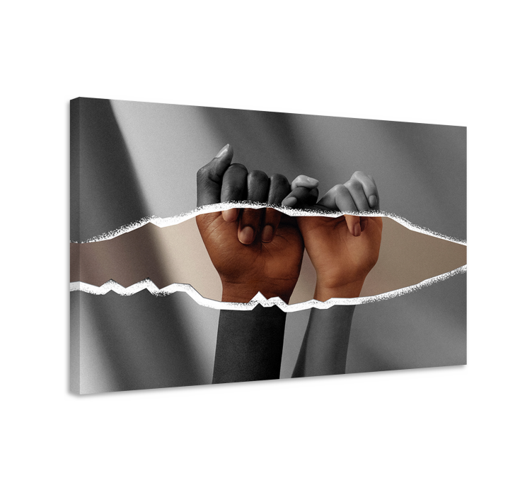 Slika na platnu ljudi i likovi ruke zajedno - TenStickers