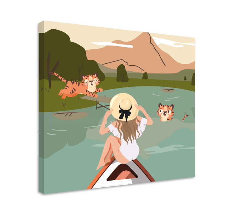 Slika na platnu životinje tigrovi u prirodi - TenStickers