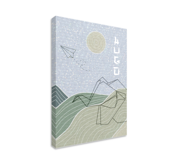 Slika na platnu dječja spavaća soba plavi oblaci i ptice - TenStickers