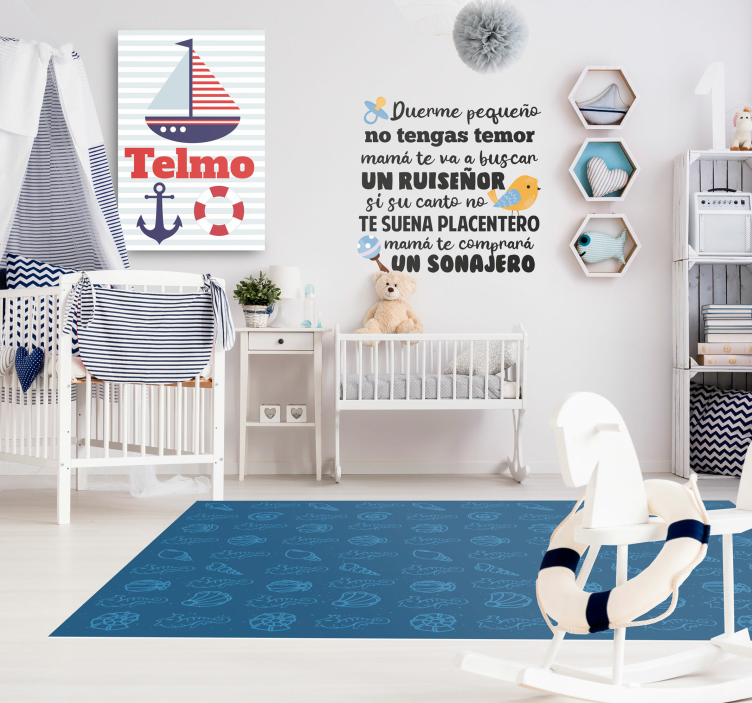 Infantil nombre personalizirano nautičko platno - TenStickers