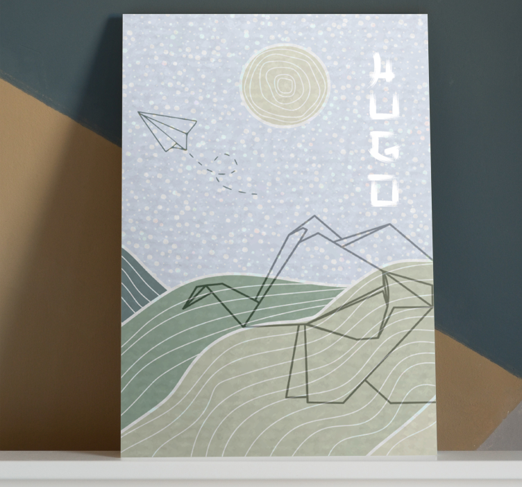 Slika na platnu dječja spavaća soba plavi oblaci i ptice - TenStickers