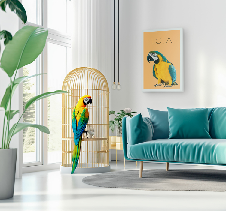 Slika na platnu ured minimalistički vodenom bojom portret životin - TenStickers