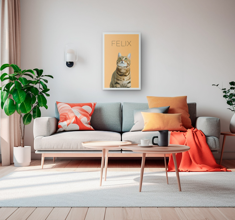 Slika na platnu ured minimalistički vodenom bojom portret životin - TenStickers