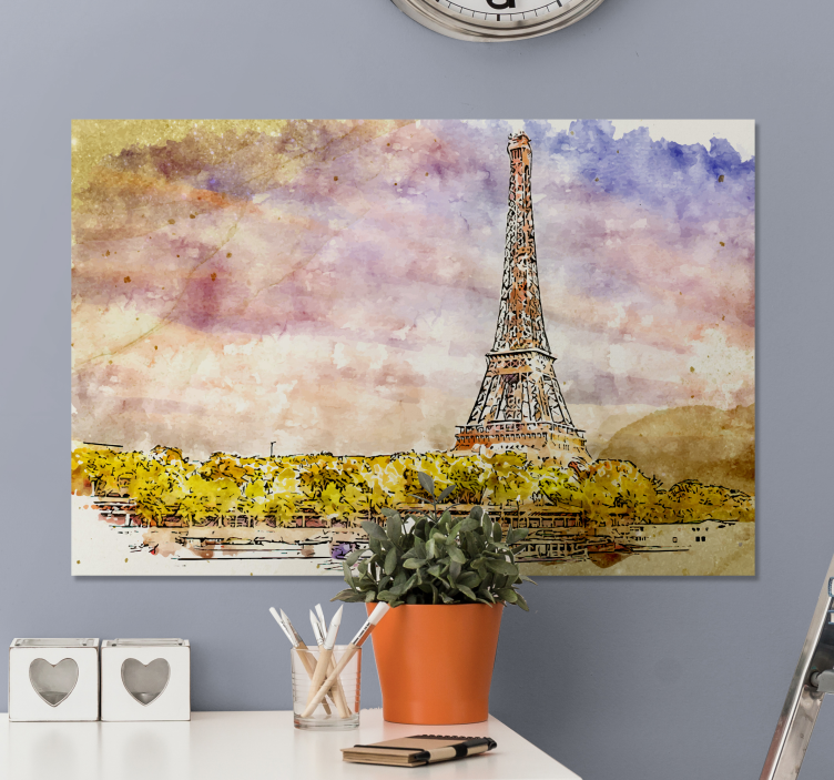 Ciudades atardecer en parís otisci na platnu grada - TenStickers