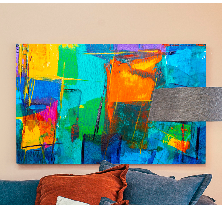 Djeca koja slikaju otiske umetničkih slika na platnu - TenStickers