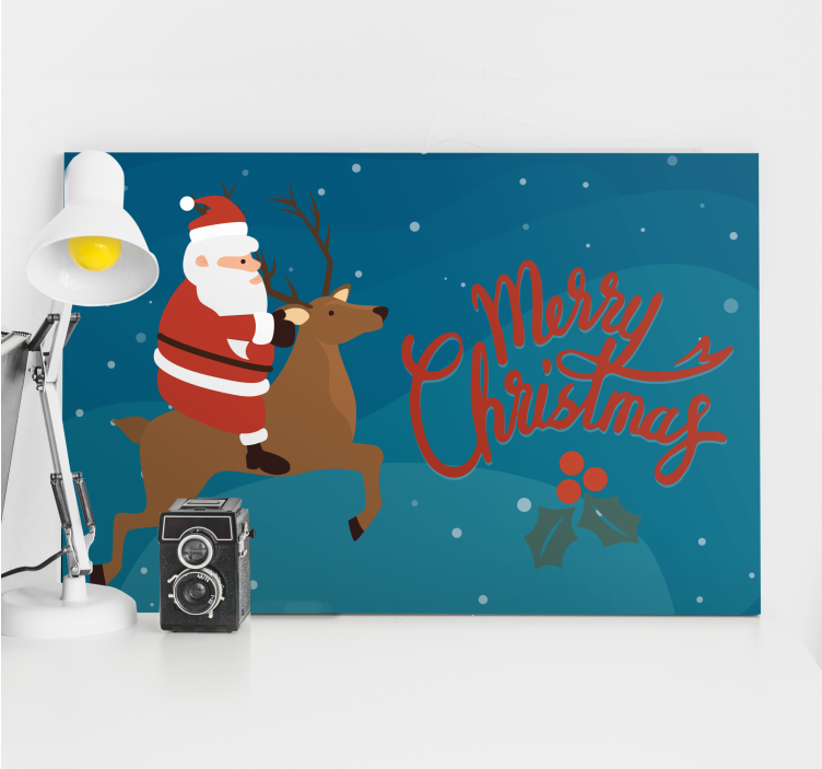 Santa claus sobovi božićni otisci na platnu - TenStickers