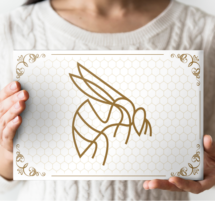 Elegantno platno za ilustracije pčela za spavaću sobu - TenStickers