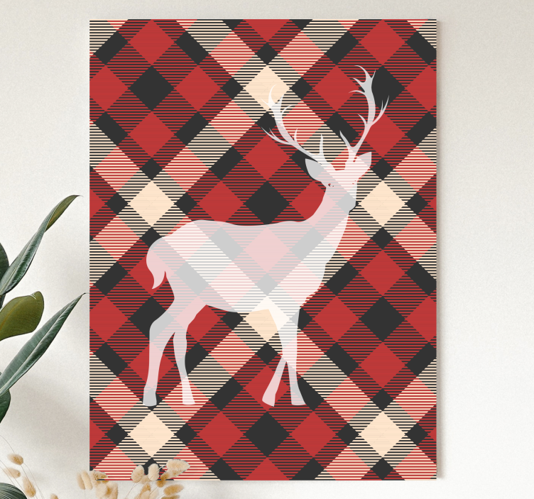 Karirani jelen životinjsko platno ispis - TenStickers