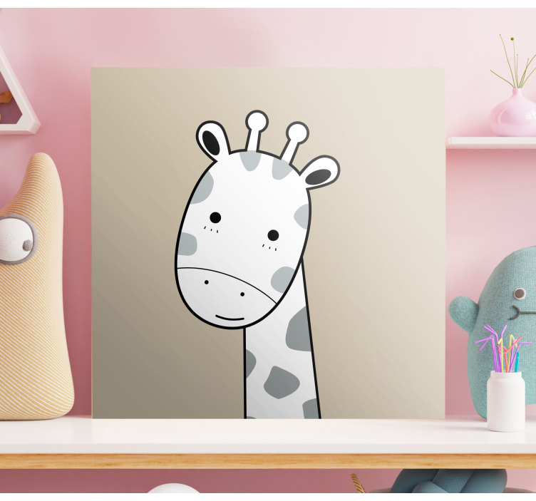 Otisci nordijskih bež žirafa na životinjskom platnu - TenStickers