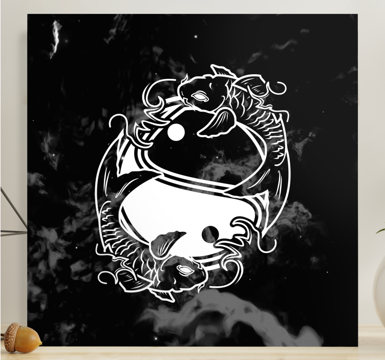 Yin yang ravnoteža riba zen platno - TenStickers
