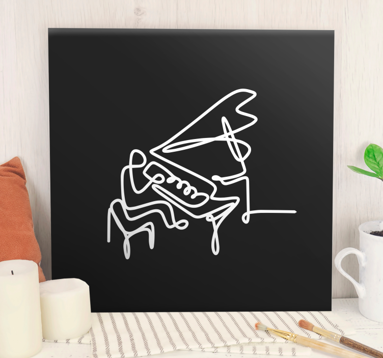 Pianist line art design glazba slika na platnu - TenStickers