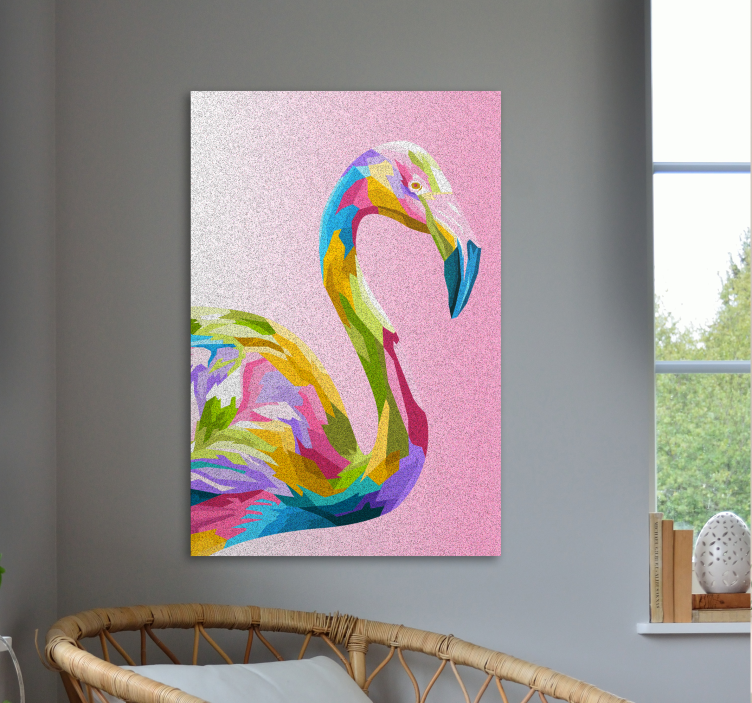 Flamingo art pero platno zidna umjetnost - TenStickers