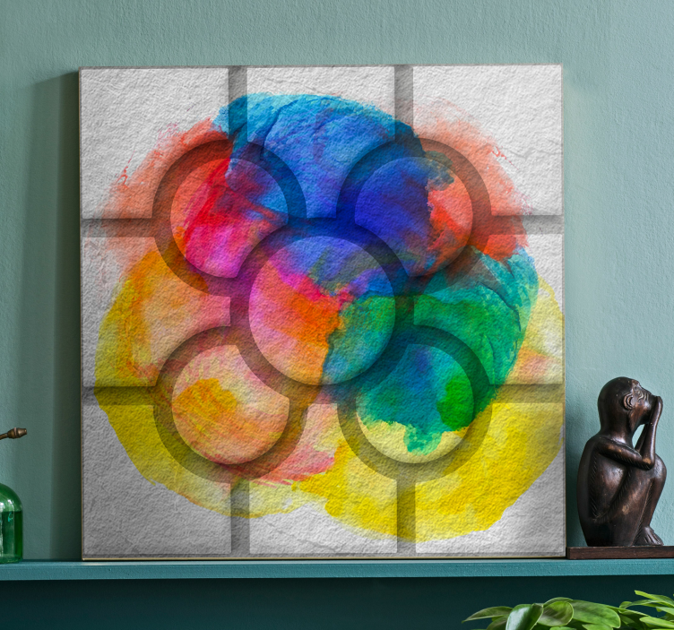 Slika na platnu berba keramičke pločice u bojama na ulicama Bilba - TenStickers