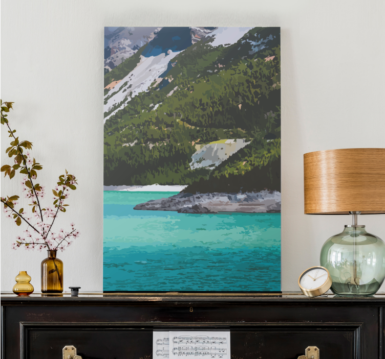 Slika na platnu krajolici miran pogled na planinu - TenStickers