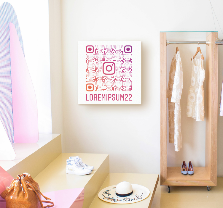 Personalizirane slike na platnu kod QR prilagođen za Instagram - TenStickers