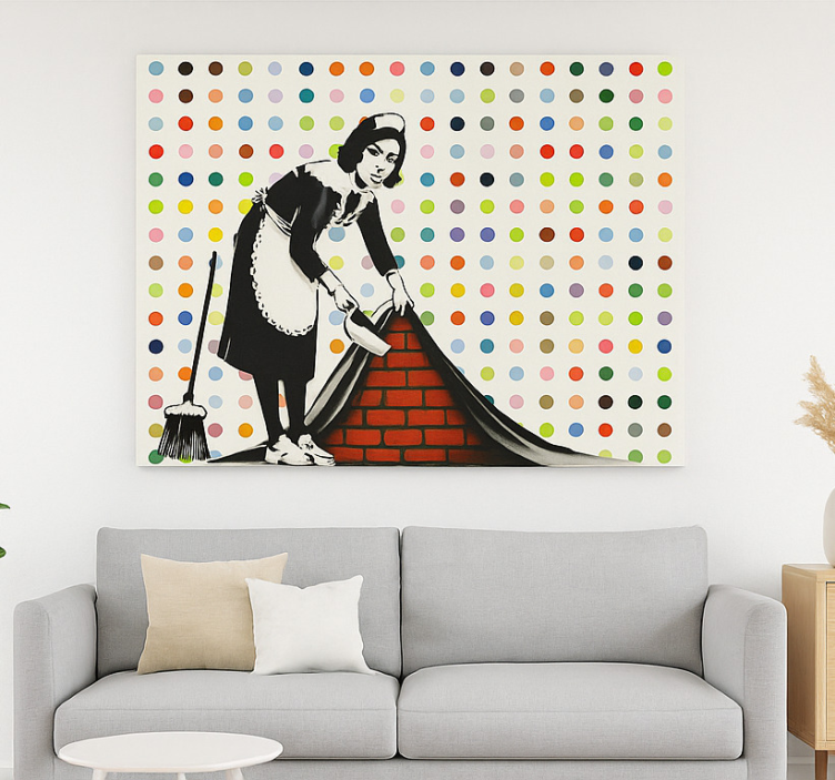 Slika na platnu umjetnost šareno metenje ispod tepiha - TenStickers