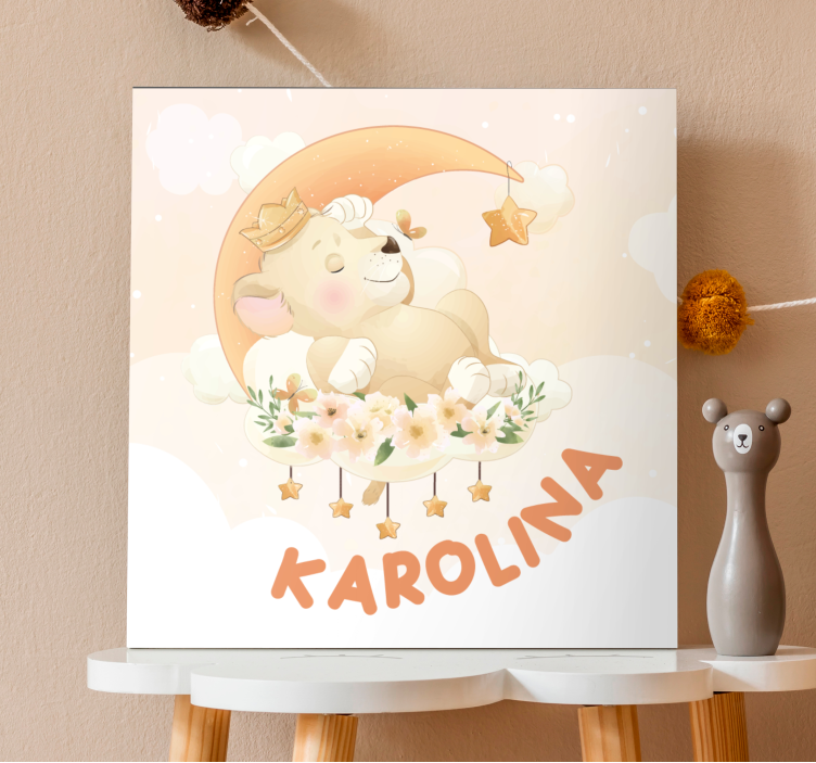 Slika na platnu vrtić pospan medvjed sanja - TenStickers