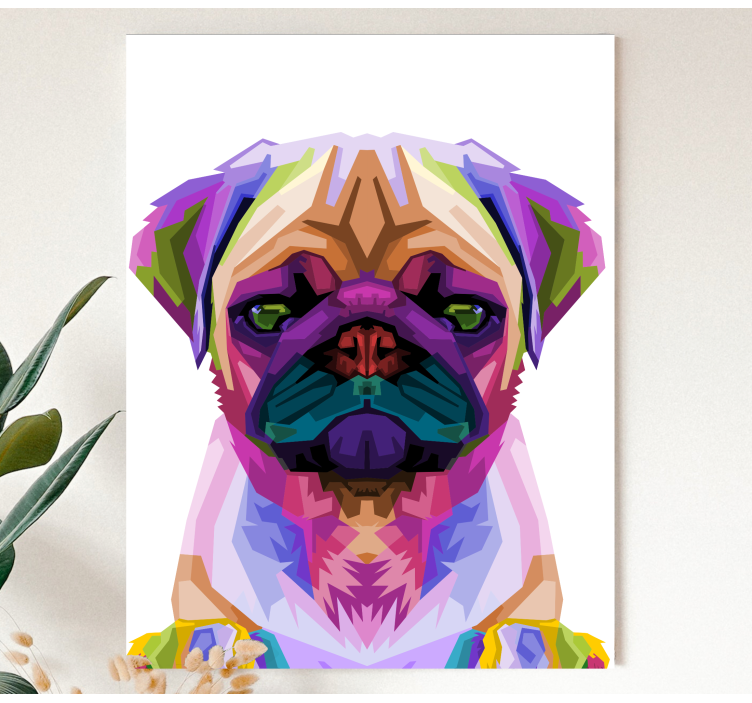 Otisci platna pop art pug dog - TenStickers