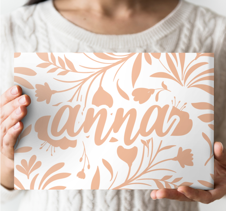 Ružičasti vintage listovi uzorak biljnih otisaka na platnu - TenStickers