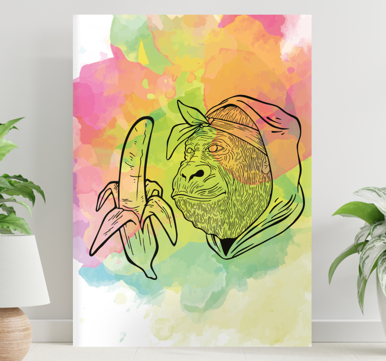 Slika na platnu abc i slova gorila s bananom - TenStickers