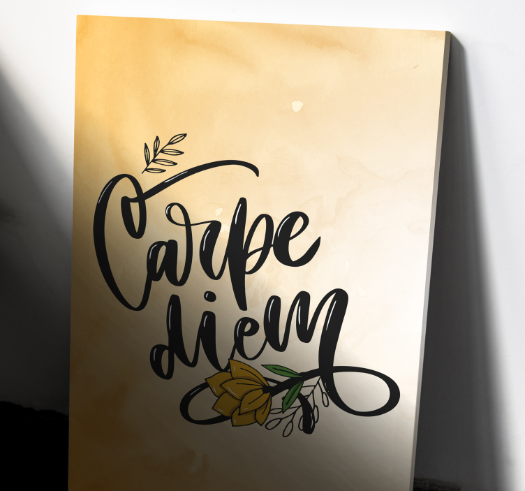 Slika na platnu citati iskoristi dan cvjetni - TenStickers