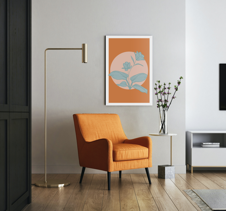 Slika na platnu cvijeće i biljke narančasta ilustracija - TenStickers