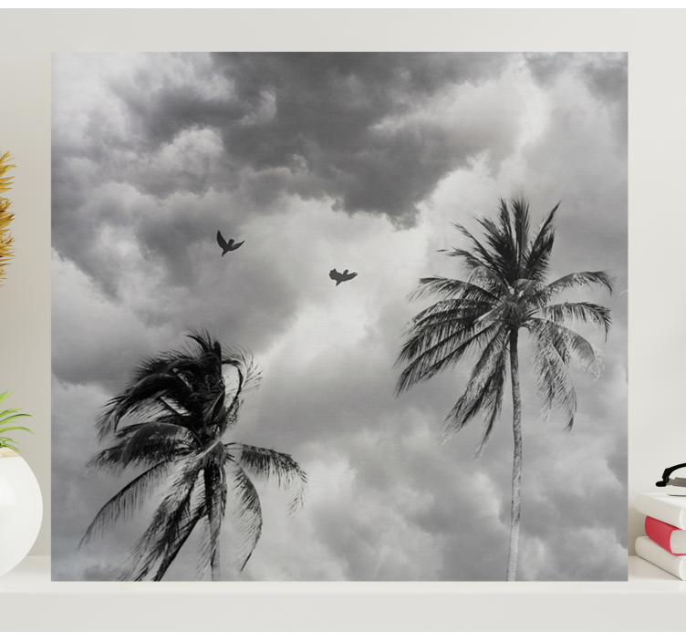 Slika na platnu cvijeće i biljke obrisi palmi - TenStickers