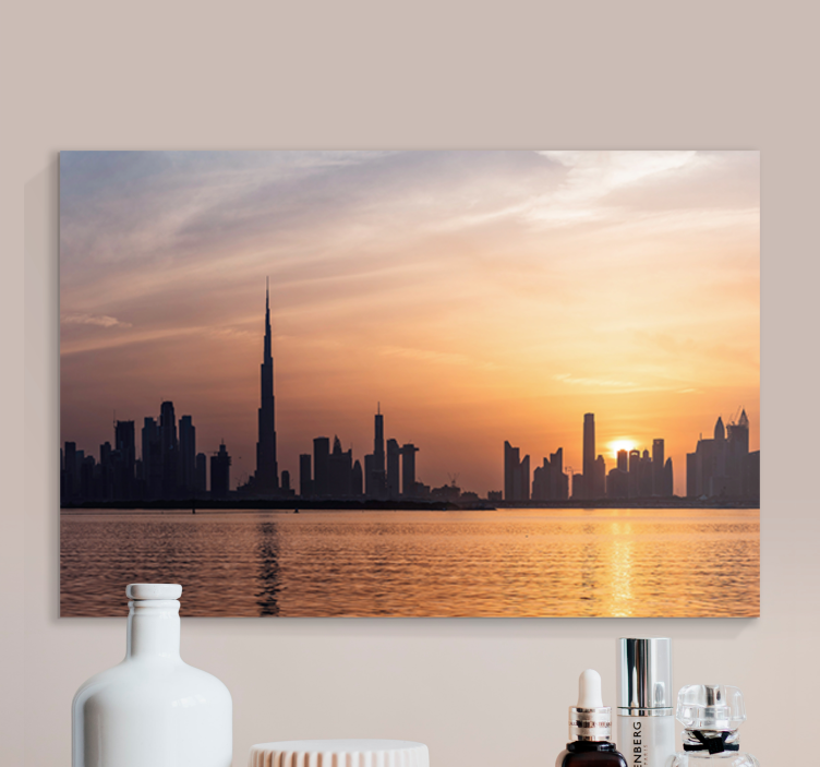 Slika na platnu gradova dubai skyline zalazak sunca - TenStickers