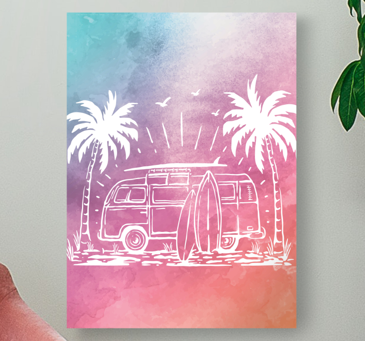Slika na platnu gradova retro surf kombi - TenStickers