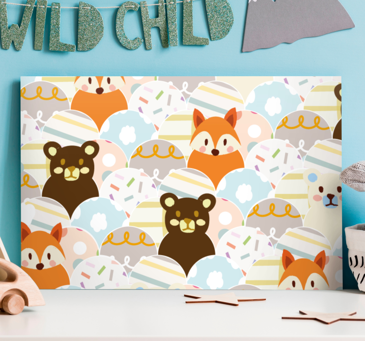 Slika na platnu likova slatka lica Životinja - TenStickers