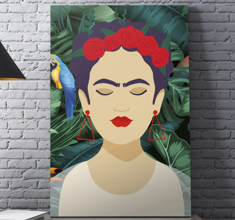 Slika na platnu ljudi i likovi inspirirana fridom kahlo - TenStickers