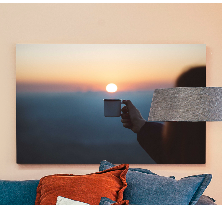 Slika na platnu ljudi i likovi s držanjem šalice - TenStickers