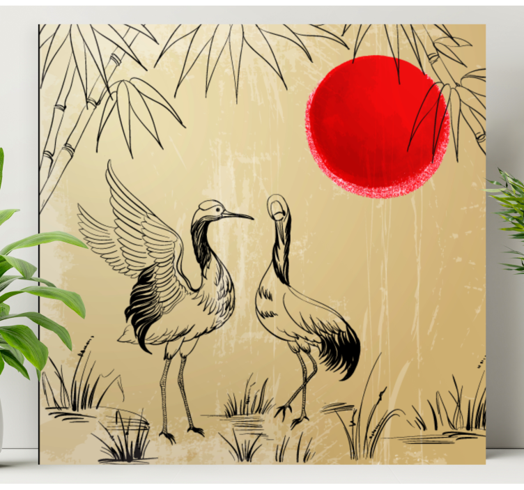 Slika na platnu mandala Ždralovi i sunce - TenStickers