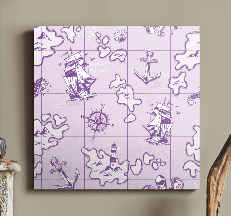 Slika na platnu more vintage pomorski kompas - TenStickers