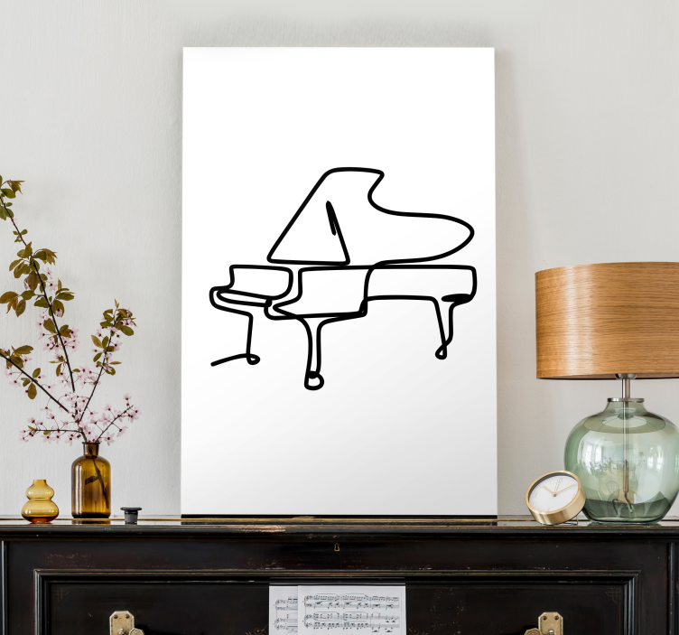 Slika na platnu muzika piano silueta - TenStickers
