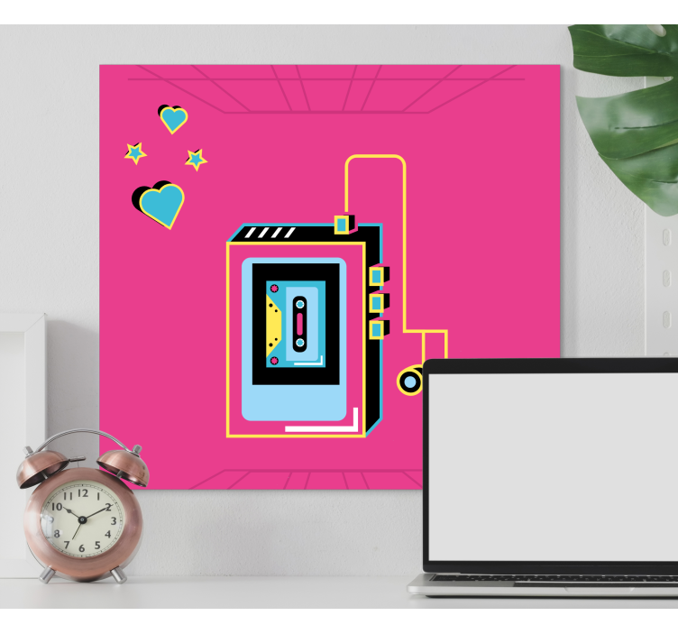 Slika na platnu muzika retro kaseta ljubav - TenStickers