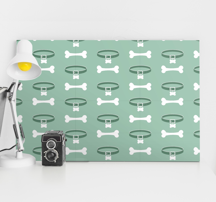 Slika na platnu psi uzorak kostiju i ogrlice - TenStickers