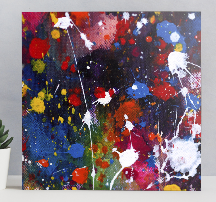 Slika na platnu sažetak šareni uzorci prskanja - TenStickers