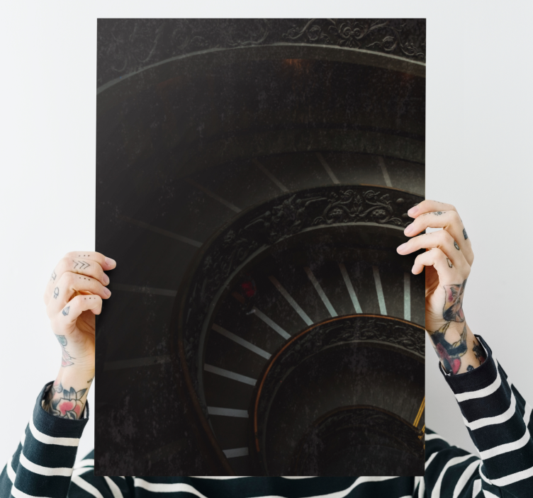 Slika na platnu sažetak spiralna stepenica dubina - TenStickers