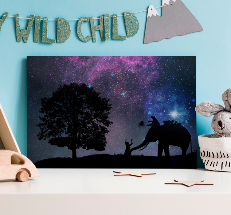 Slika na platnu slon interakcija s djetetom - TenStickers