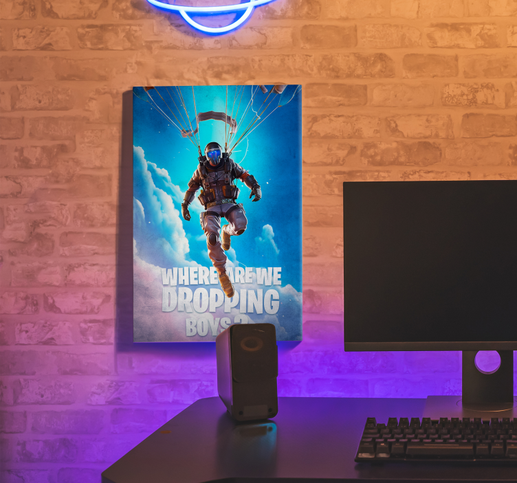 Slika na platnu video igre gdje smo se spuštamo? - TenStickers