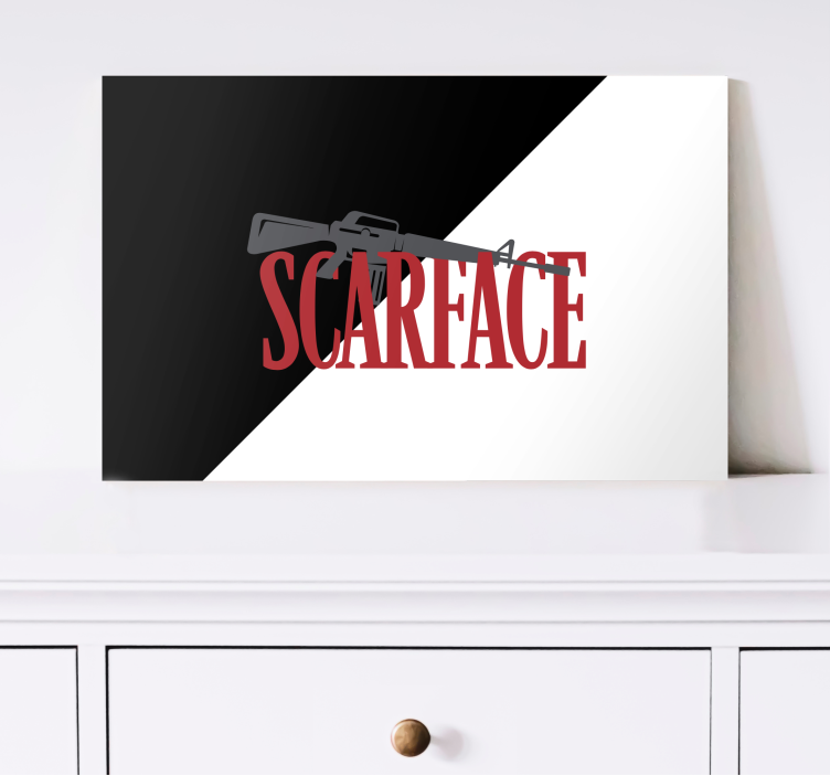Slika na platnu video igre scarface gun logo - TenStickers