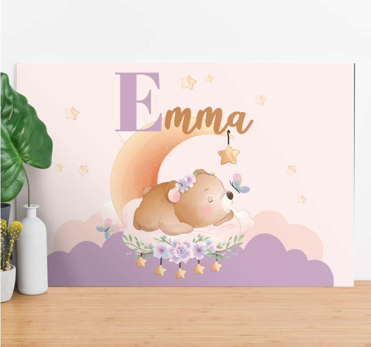 Slika na platnu vrtić sanovi mali medvjedića - TenStickers