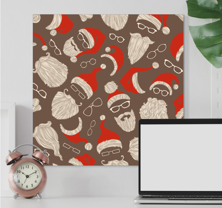 Slika na platnu životinje sretni lica djeda mraza - TenStickers