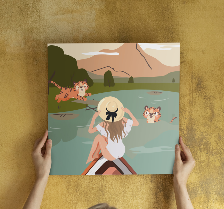 Slika na platnu životinje tigrovi u prirodi - TenStickers