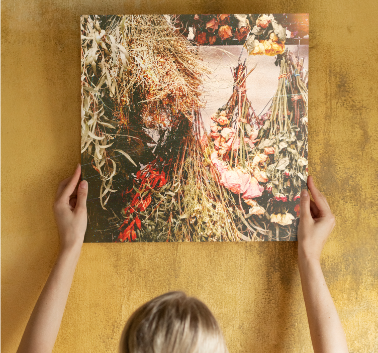 Suho cvijeće cottagecore stilu cvjetno platno - TenStickers