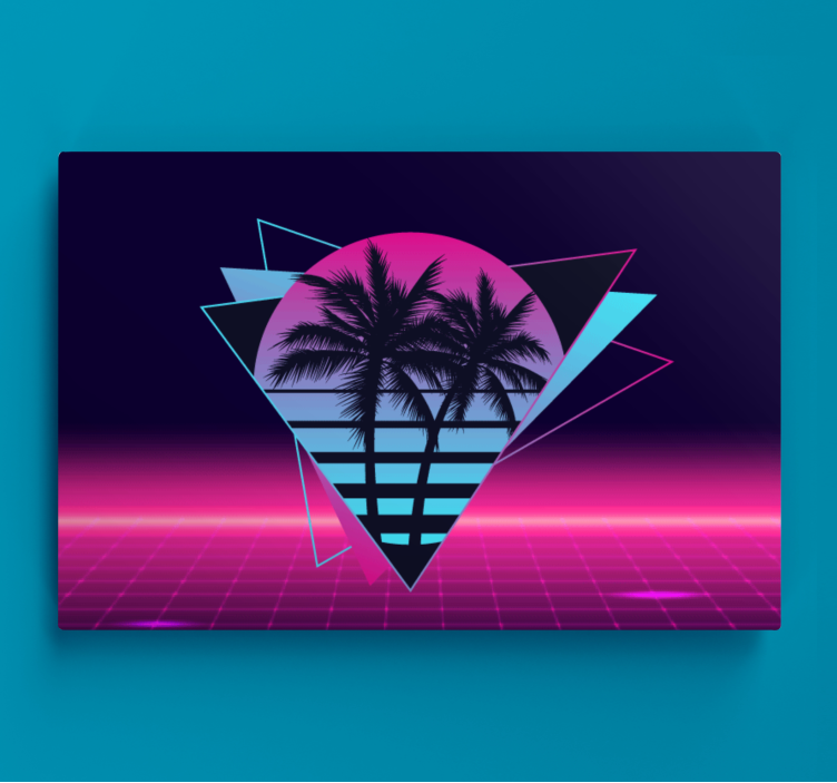 Vaporwave stil palme retro platno - TenStickers